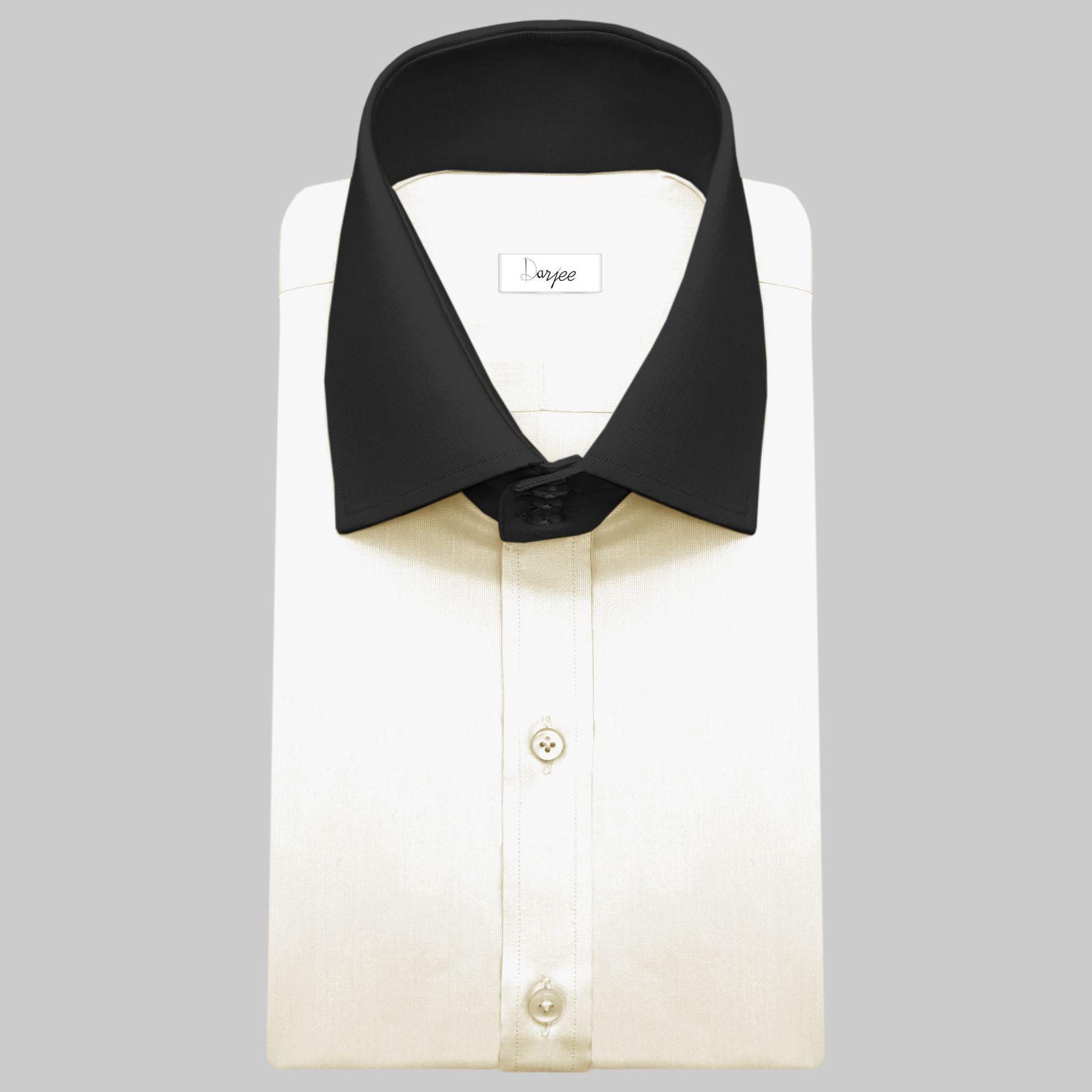 High Spread Collar Dress Shirt for Men President English Wide