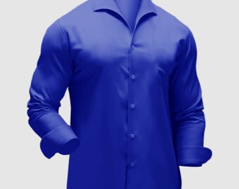 knee length dresses for ladies Stitchgreen Men's Royal Blue Long Sleeved Formal Shirt (Wholesale Minimum Quantity 100 Pieces) XX-Large / Royal Blue main image 1