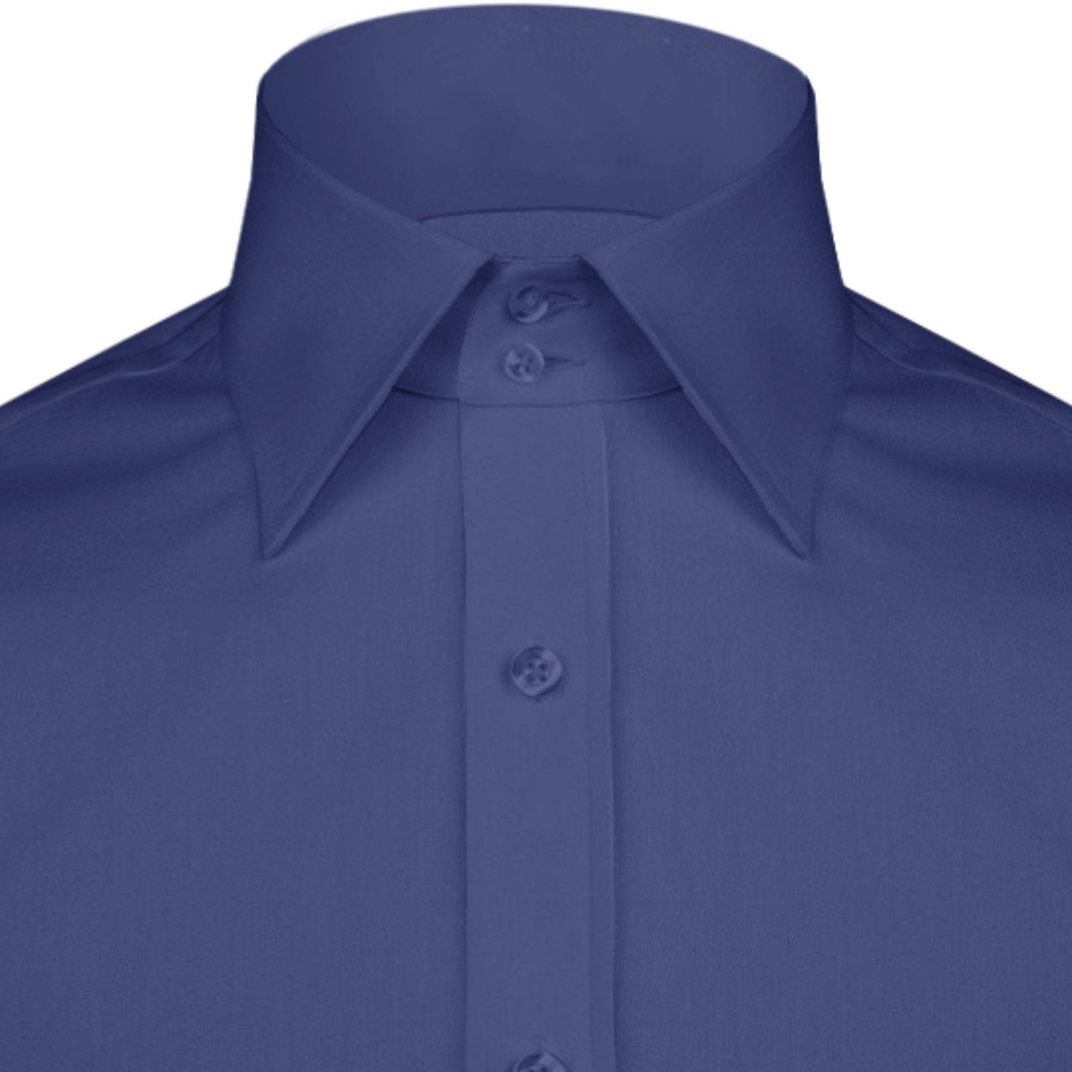 Spread High Collar Shirt Gift for Men 2 Buttons on Stiff High Neck