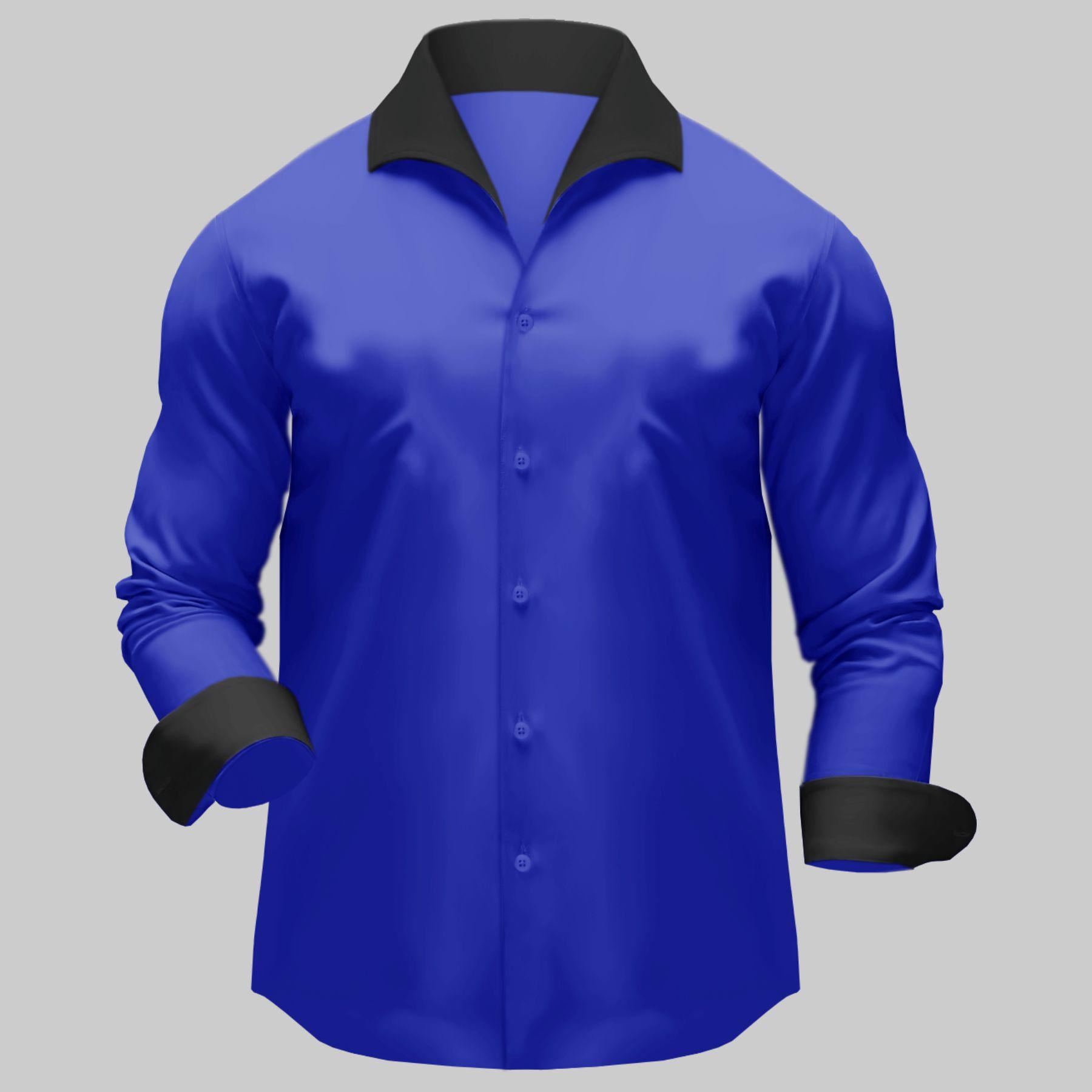 royal blue dress shirt for men Men's Regular Fit Cotton Blend Dress Shirt in Royal Blue 21-21 ½ 36/37 / Royal Blue main image 1