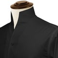 Jet Black High Collar Shirt - Karl Lagerfeld Style - Made To Order