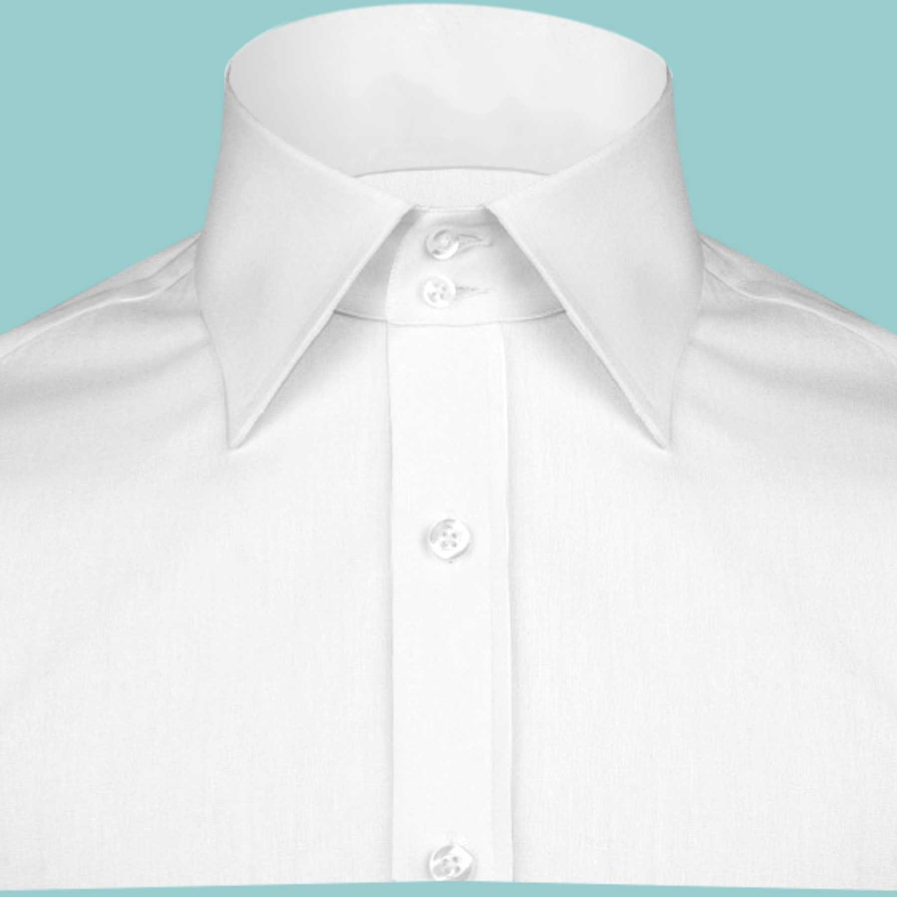 Spread High Collar Shirt Gift for Men 2 Buttons on Stiff Spread High Collar Shirt Gift for Men 2 Buttons on Stiff