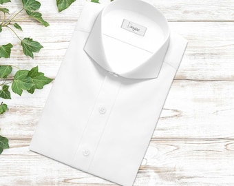 mens white dress shirts cutaway collar Amazon.com: Men's French Cuff White Dress Shirts with Cutaway Collar | Cufflinks Included