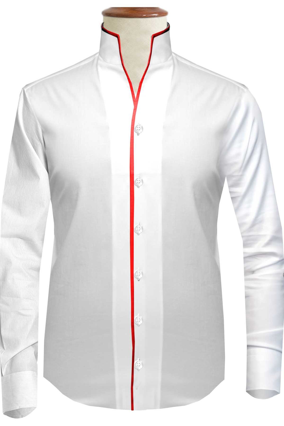 White shirt cheap high collar