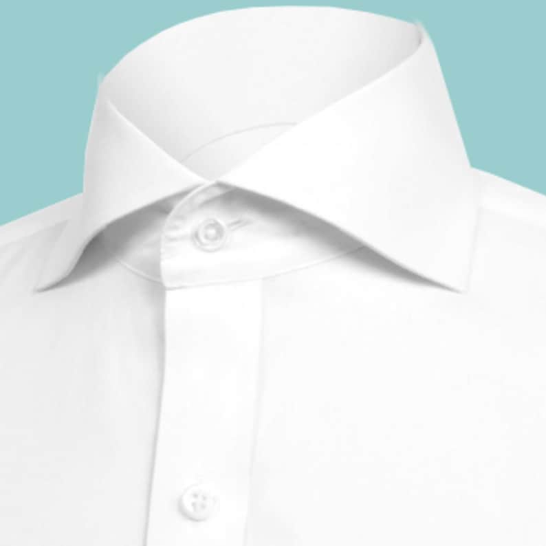 White Cutaway Collar Men Shir President Cutaway Extreme Spread Collar Londoner Collar Shirt