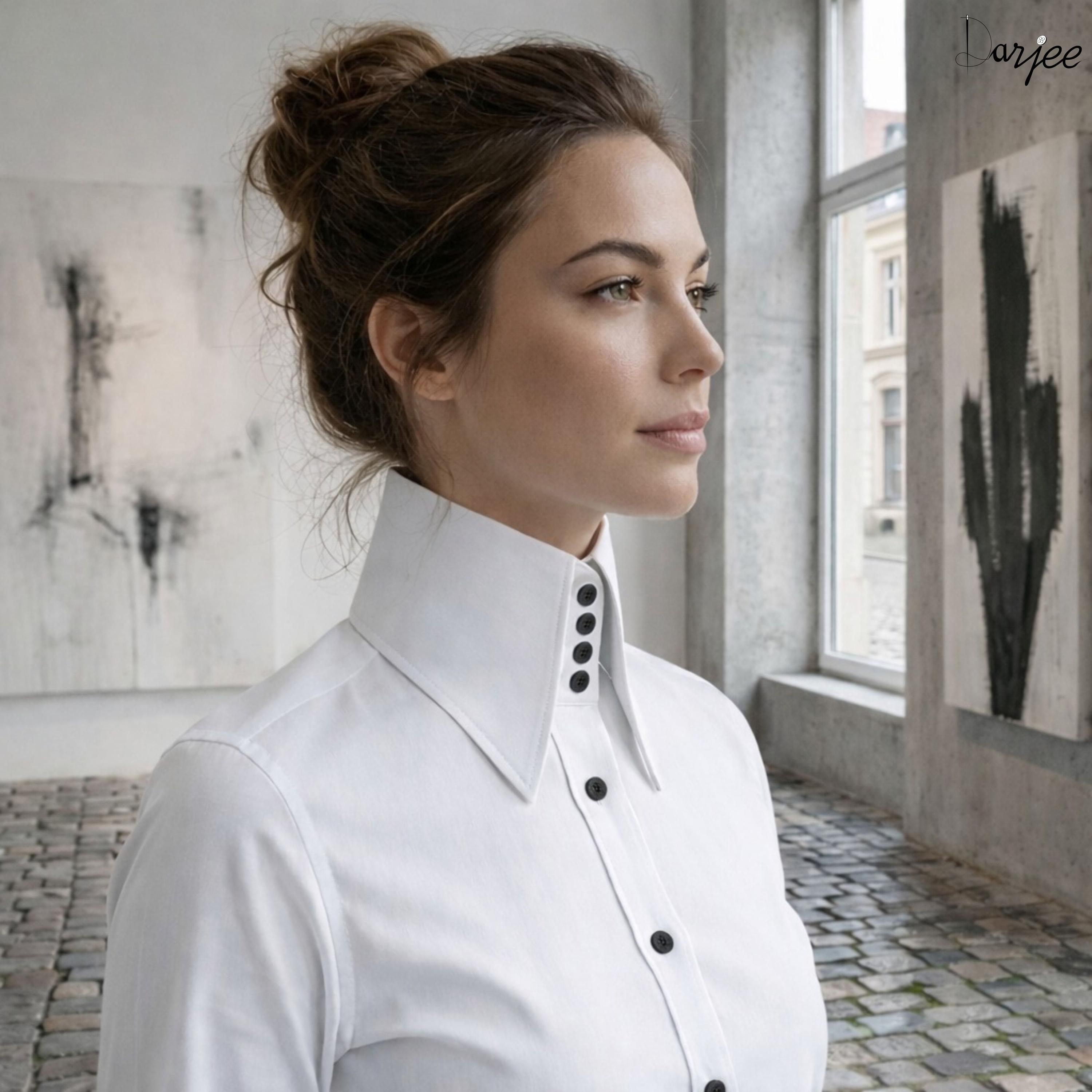 Vintage White Large Collar Blouse - Etsy