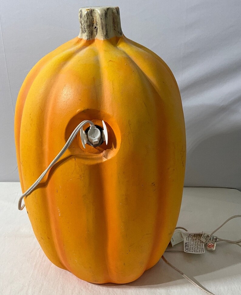 2008 Working Foam Plastic Blow Mold Pumpkin Light up Halloween Jack O ...