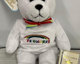 Vintage With Tags 9" Holy Bears De Colores The Emmaus Bear! 2003 Bean Bag Plush