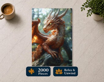 The Forest Dragon - 2000 Piece Jigsaw Puzzle, Indoor Fun, Puzzle Lovers, Ideal Birthday Present, Unique Christmas Gift