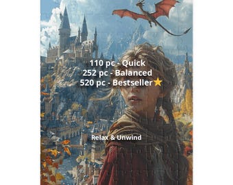 Hazel The Wizard Jigsaw Puzzle – 110, 252 & 520 Pieces – Wizard Lovers Puzzle Gift, Relaxing Activity, Unique Gift Idea, Puzzle for Adults