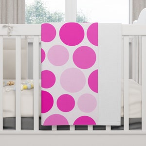 Baby Blanket Shades of Pink Polka Dots: Luxurious Cozy Soft Fleece, Snuggly Warmth, Perfect Baby Shower/New born Gift, Stroller Rides