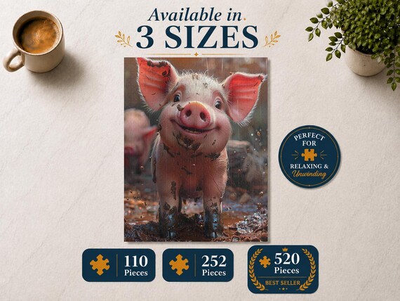 Pigページ Penny the Pig - Premium Puzzle Available in 110, 252, or 520