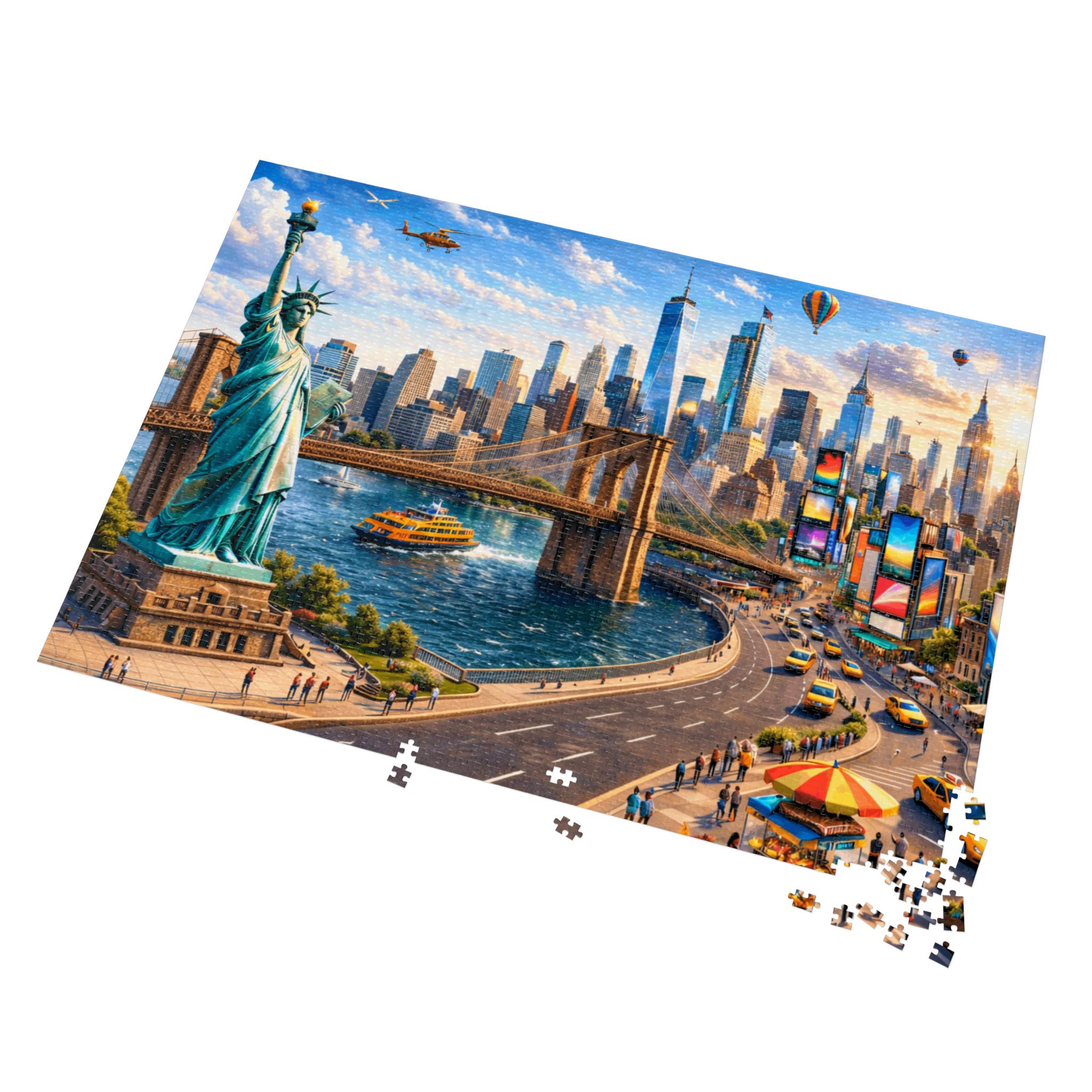 Whimsical New York City Skyline - 2000 Piece Jigsaw Puzzle, Indoor