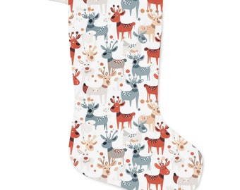 Santa Stockings: Christmas Reindeers - Festive Holiday Decor, Perfect for Filling with Gifts, Family Gift, Great Holiday Gift for Kids