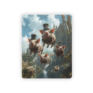When Pigs Fly - Rompecabezas de 30 piezas para niños, divertida actividad en interiores, amantes de los rompecabezas, regalo de cumpleaños ideal, regalo de Navidad