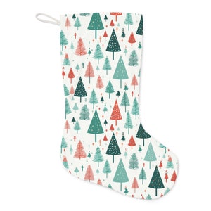 Santa Stockings: Christmas Trees - Festive Holiday Decor, Perfect for Filling with Gifts, Family Gift, Great Holiday Gift for Kids