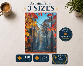 The Leafy Pathway - Premium Puzzle Available in 110, 252, or 520 Pieces for Puzzle Lovers