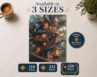 Magical Treehouse - Premium Puzzle Available in 110, 252, or 520 Pieces for Puzzle Lovers