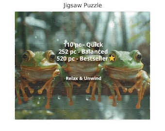 Tres ranitas croadoras - Rompecabezas – 110, 252 y 520 piezas – Rompecabezas de ranas, actividad relajante, idea de regalo original, rompecabezas para adultos