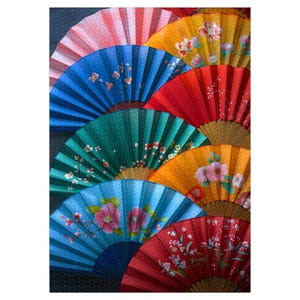 Japanese Inspired Fans - 2000 Piece Jigsaw Puzzle, Indoor Fun, Perfect for Puzzle Lovers, Ideal Birthday Present, Unique Christmas Gift