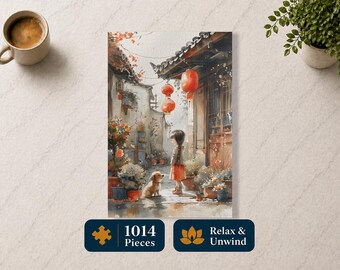 Ein Mädchen und ihr Hund - 1014-teiliges Puzzle, Indoor-Spaß, Puzzle-Liebhaber, ideales Geburtstagsgeschenk, einzigartiges Weihnachtsgeschenk
