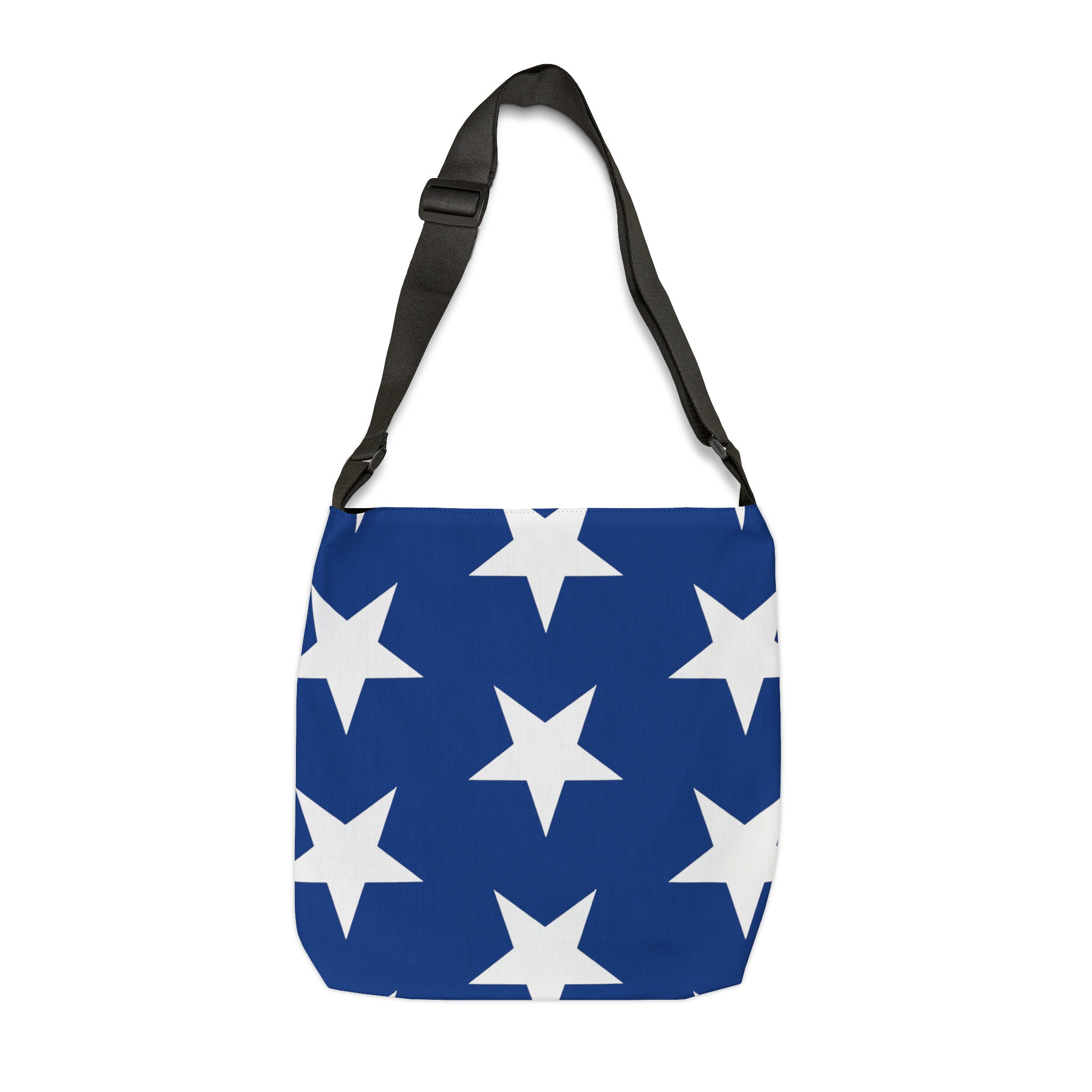 TRE☆STAR - TOTE BAG Ｌ　WHITE Tote Bag White Stars on Blue: Stylish and Adjustable Premium Bag