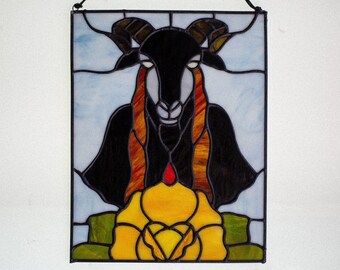Baphomet rose stained glass