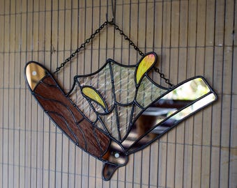 Cut Throat Mirror with Web.