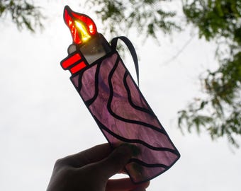 Lighter Iridescent Hanging Stained Glass Suncatcher/Ornament