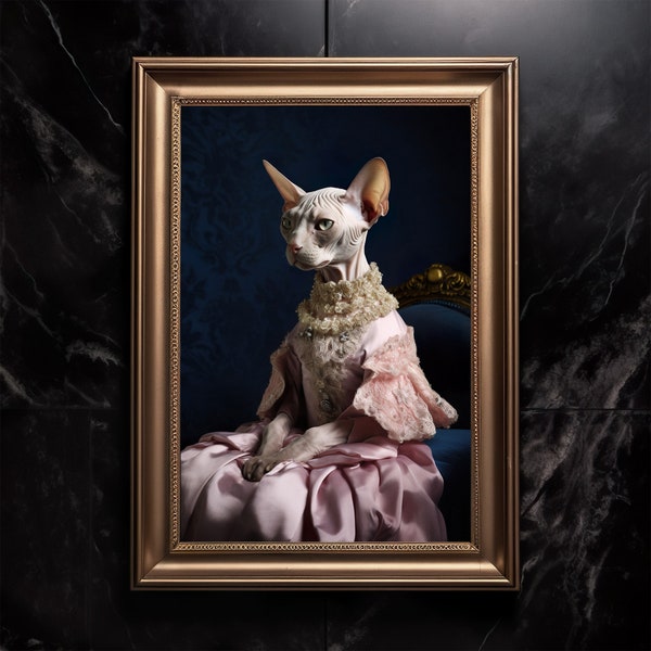 Sphynx Animal Portrait || Art Poster Print