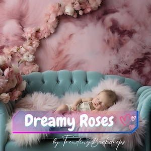 Dreamy Roses Newborn Digital Backdrop Newborn digital background Newborn Backdrop Newborn Digital Prop Newborn Photo Prop Photoshop Backdrop