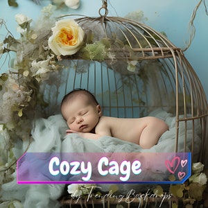 Cozy Cage Newborn Digital Backdrop Newborn digital background Newborn Backdrop Newborn Digital Prop Newborn Photo Props Photoshop Background