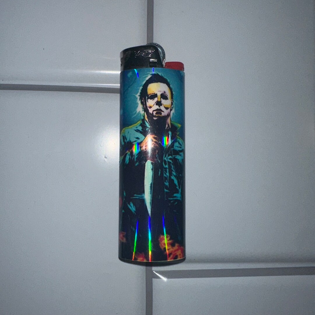 Michael Myers Lighter, Custom Lighter Wraps, Mike Myers, 420, Boogyman, Mike Myers, Spooky