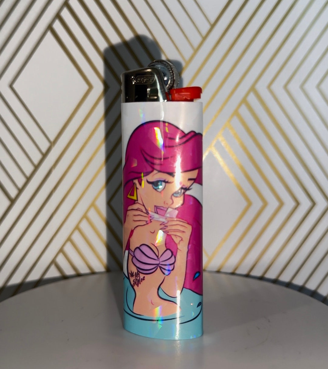 Smoking High Mermaid Lighter, Custom Lighter Wraps, Little Mermaid, Ariel, 420 Etsy