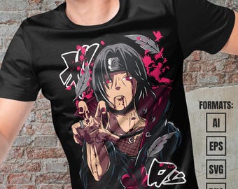 Premium Anime Vektor Vorlage, Anime PNG für Shirts, svg, ai, eps, png Hd, bereit für DTF, DTG, Sublimationsdruck