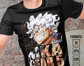 Premium Anime Vector Template, Anime png for shirts, svg, ai, eps, png hd, Ready for DTF, DTG, Sublimation Printing
