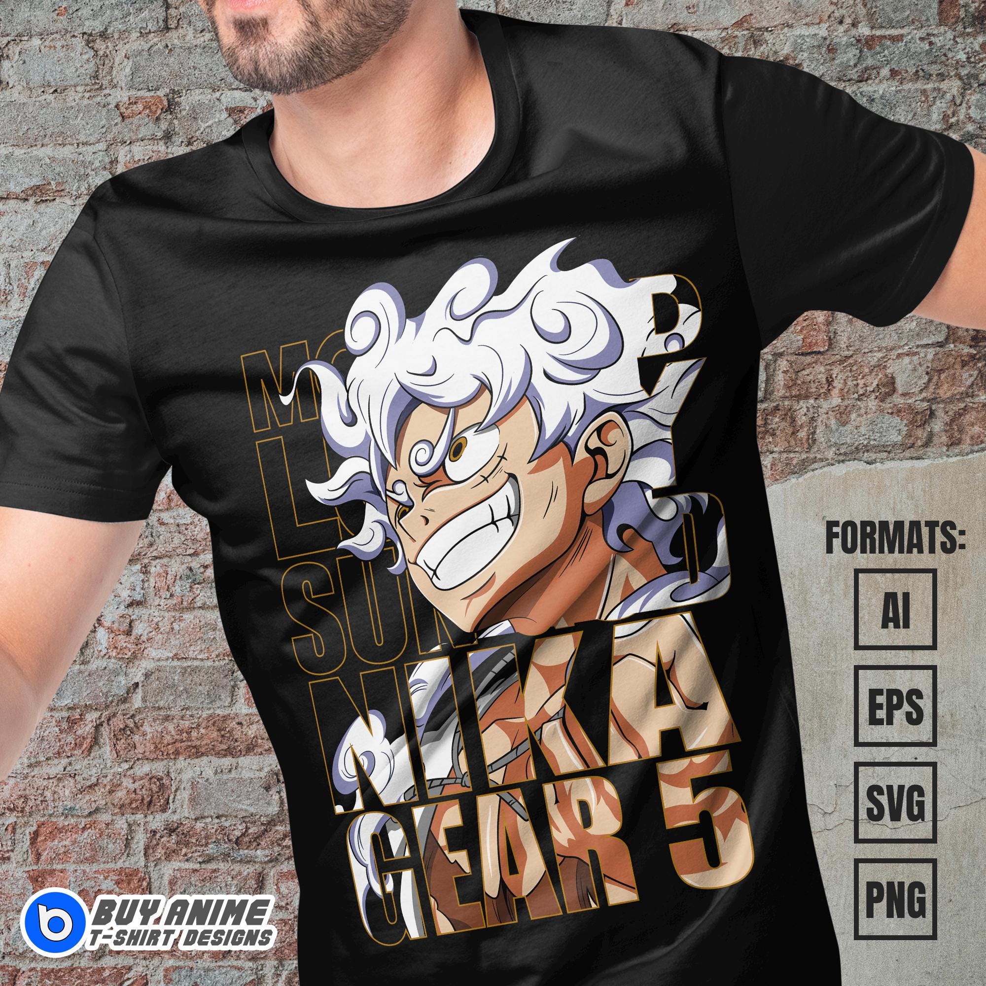 Premium Anime Vector Template, Anime png for shirts, svg, ai, eps, png hd, Ready for DTF, DTG, Sublimation Printing