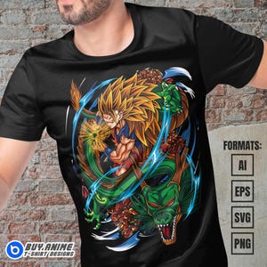 Premium Anime Vector Template, Anime png for shirts, svg, ai, eps, png hd, Ready for DTF, DTG, Sublimation Printing
