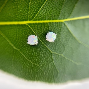 Minimalist Round Moonstone Stud Earrings: 925 Sterling Silver