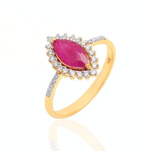 925 Sterling Silver Ruby & Moissanite Anniversary Ring 14K Gold Plated Elegant Birthstone Jewelry Gift
