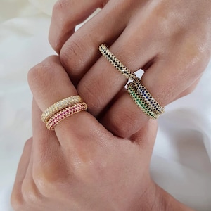 Lab Gemstone Band Ring, Zircon Band Ring, Emerald Band Ring, Sapphire Band Ring, Ruby Band Ring, Black Onyx Band Ring, 925 Sterling Silver.