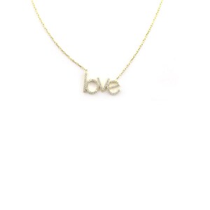 Collar de cumpleaños con alfabeto de amor/plata de ley 925/chapado en oro de 14 quilates/collar con signo de amor para parejas/colgante de propuesta/regalo para ella/mamá.
