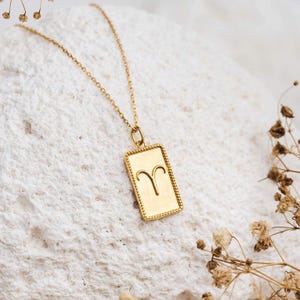 Aries Sign Gold Platted Necklace/ 925 Sterling Silver/ Aries Horoscope Necklace/ Aries Star Necklace For Women/ Birthday Gifts/ For Her- Him