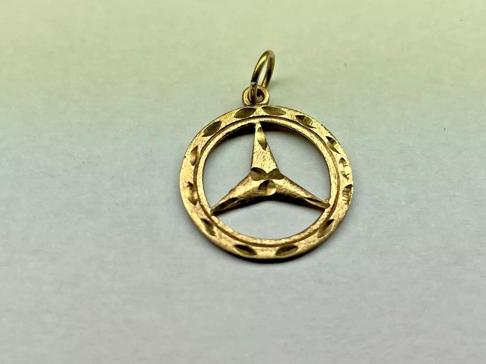 Mercedes Logo Pendant: 14K Gold Plated 925 Sterling Silver - Etsy, image size:1600x1200