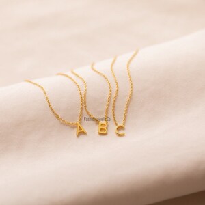 Collar personalizado, colgante de alfabetos, chapado en oro de 14 k, plata de ley 925, dije inicial, collar con letras, regalo de cumpleaños.