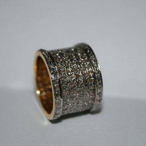 925 Sterling Silver Victorian Ring, Pave Diamond Band Ring, Band Ring, Diamond Ring, Gift For Her, Handmade Designer Ring, Birthday Gift.
