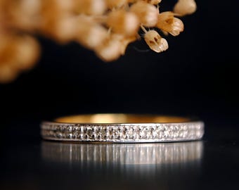 CZ Diamond Eternity Band Ring: 14K Gold Plated 925 Sterling Silver Promise Ring