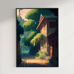 Anime Ghibli Wall Art, Landscape Art, Digital Print, Landscape Art, Vintage, Kids - Digital Download / Poster / Print / Art
