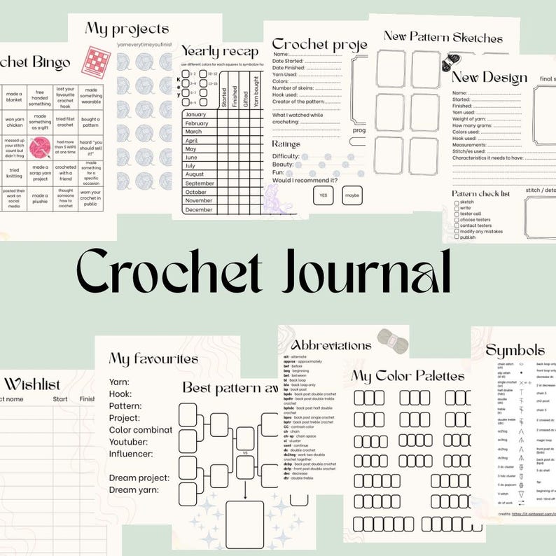 CROCHET JOURNAL / Pdf Version/ What Ele Makes - Etsy