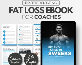 8 Week Fit & Tone Program For Men, Program Template, Personal Training, Fitness eBook Template, DFY workout template, Fat loss, Workout Plan